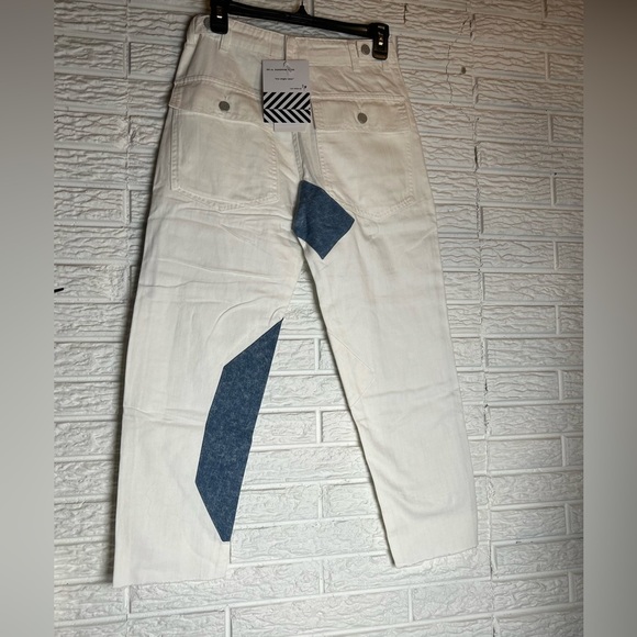 Free People x Sandrine Rose patchwork denim blue and white jeans. NWT - Picture 3 of 16